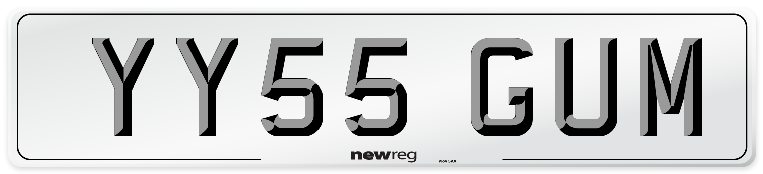 YY55 GUM Number Plate from New Reg